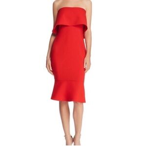 Likely Red Strapless Midi Dress